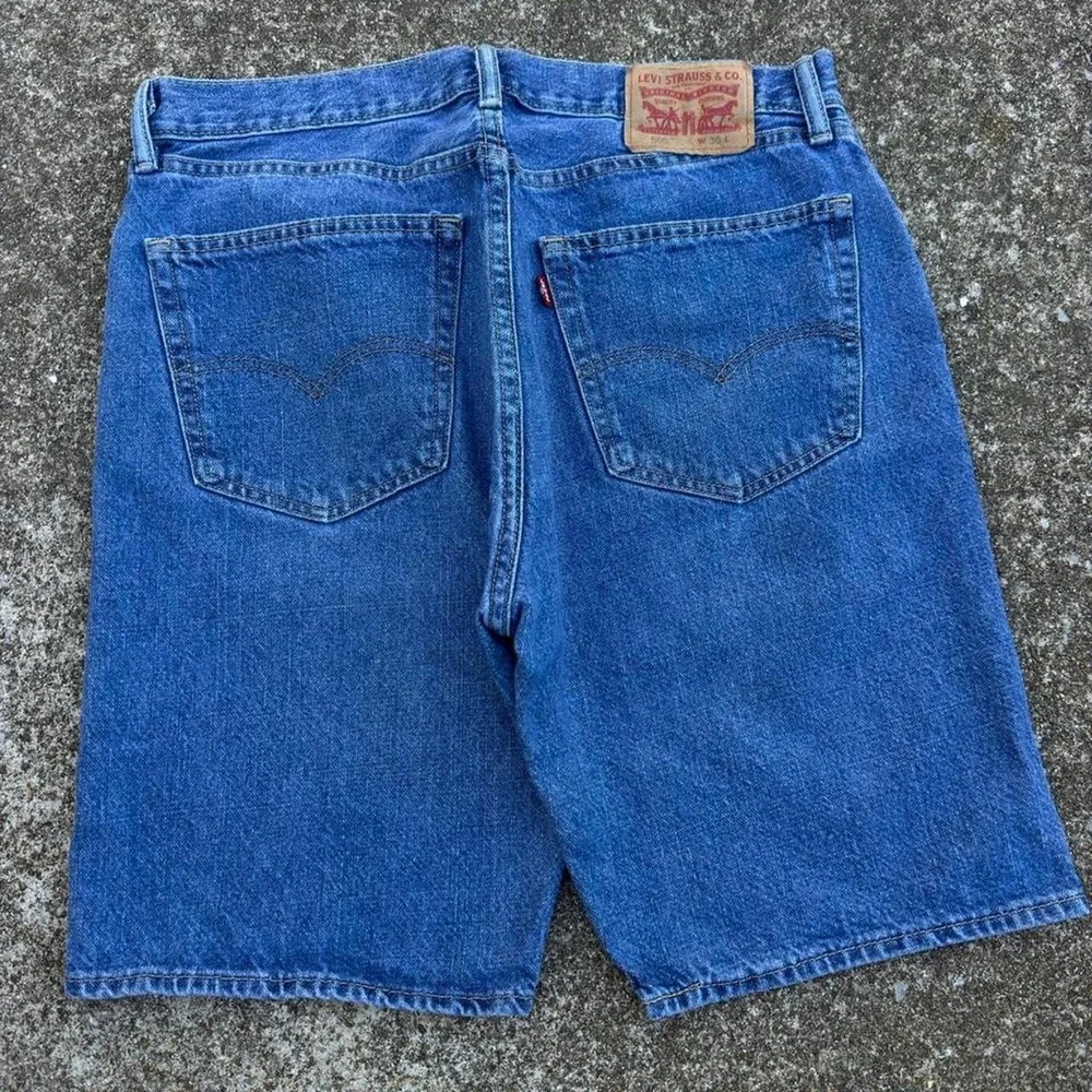 Vintage Y2K Levi's 505 Denim Jorts Baggy Wide Leg Blue W36 (d7)